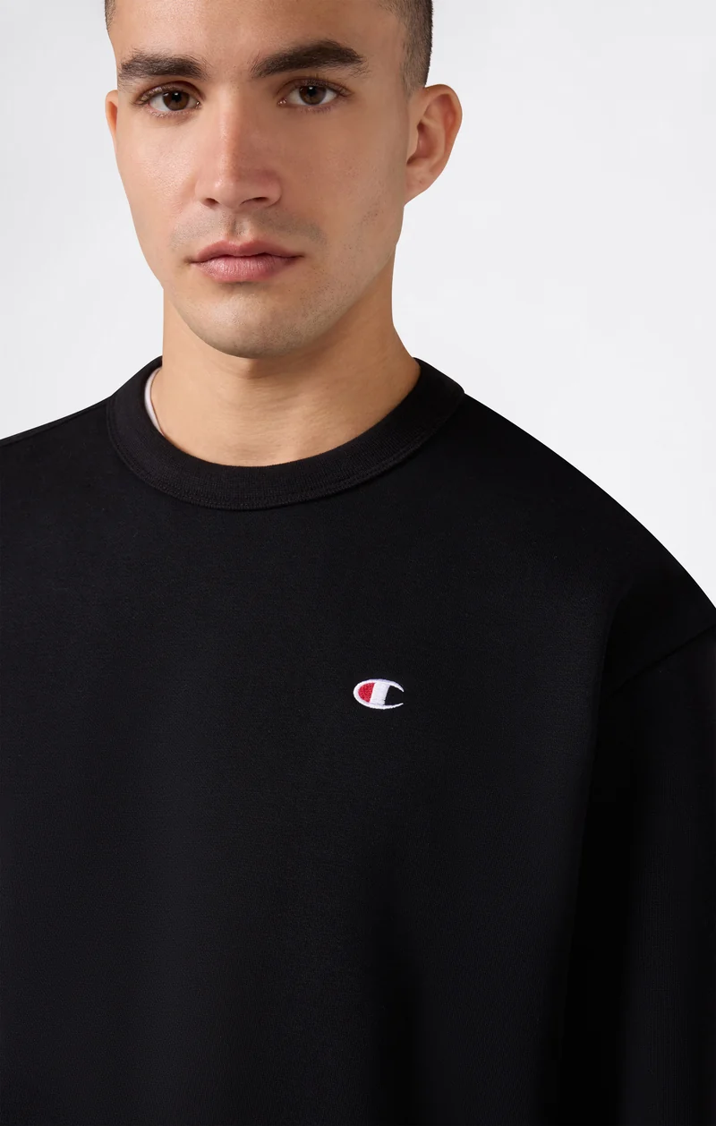 Men’s Crewneck Sweatshirt with C Logo and Brushed Interior