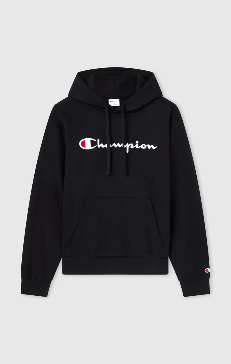 Men’s Hooded Sweatshirt with Maxi Logo and Brushed Interior