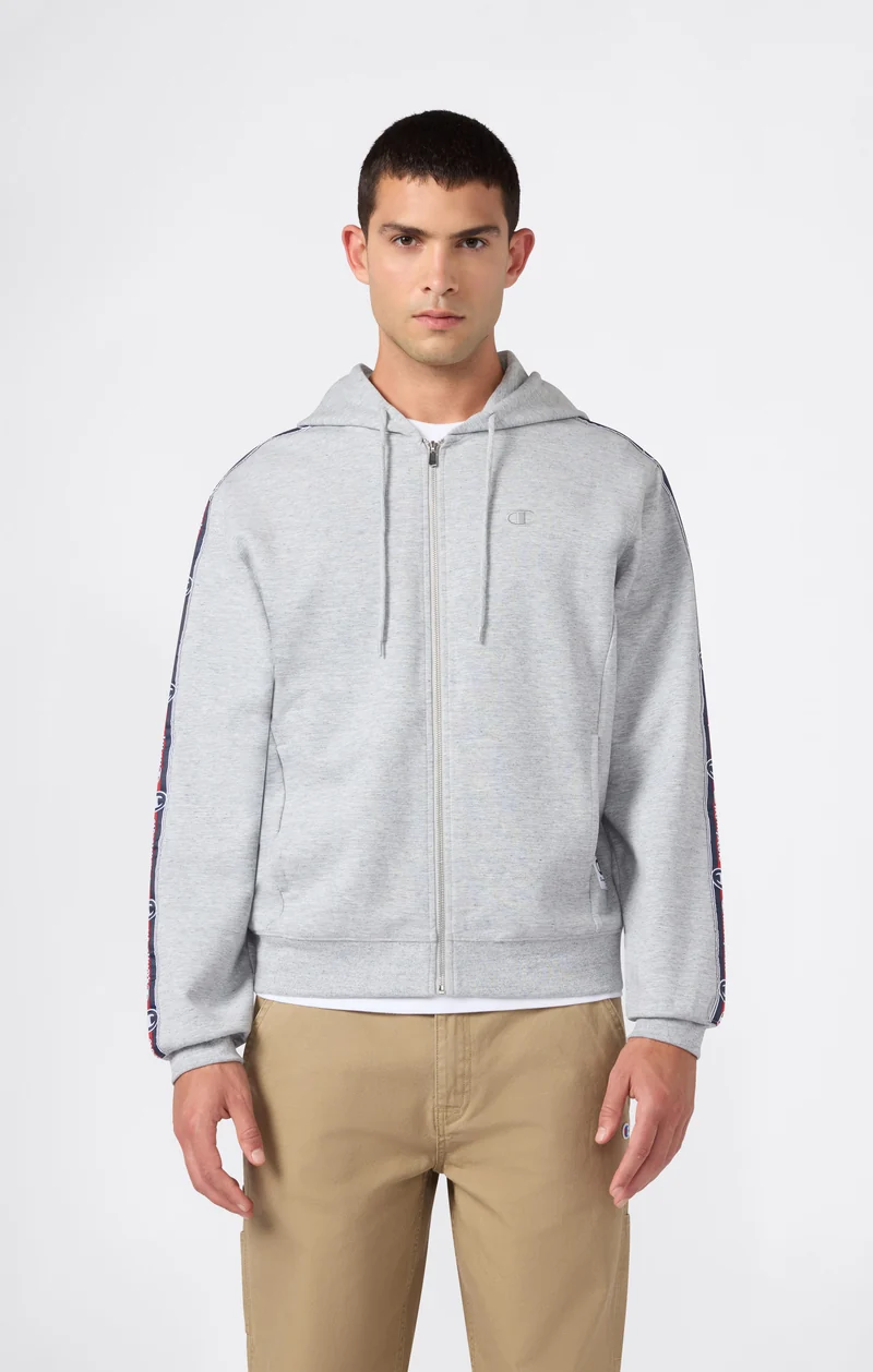 Men’s Full-Zip Hooded Sweatshirt with Tape