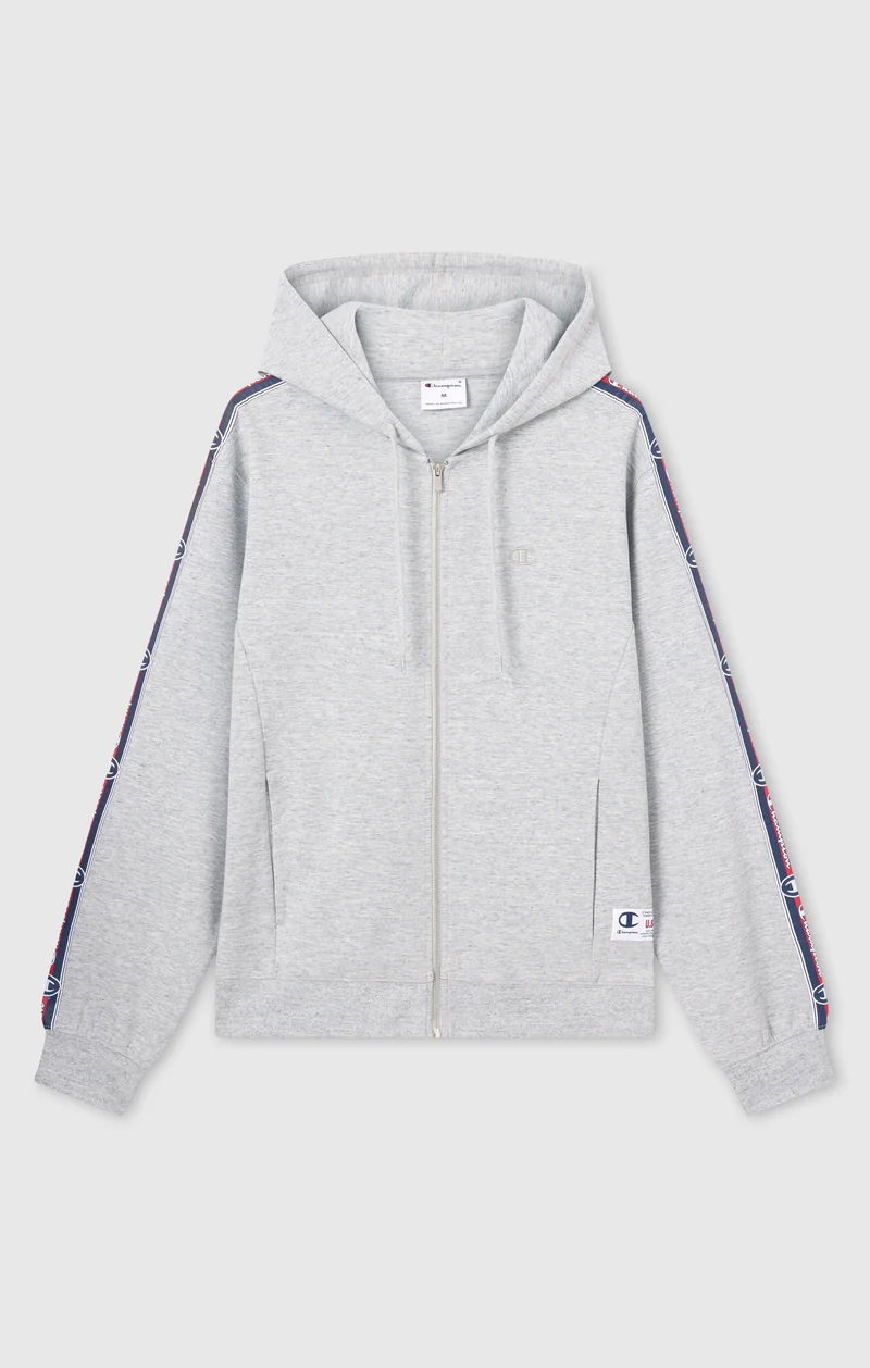 Men’s Full-Zip Hooded Sweatshirt with Tape