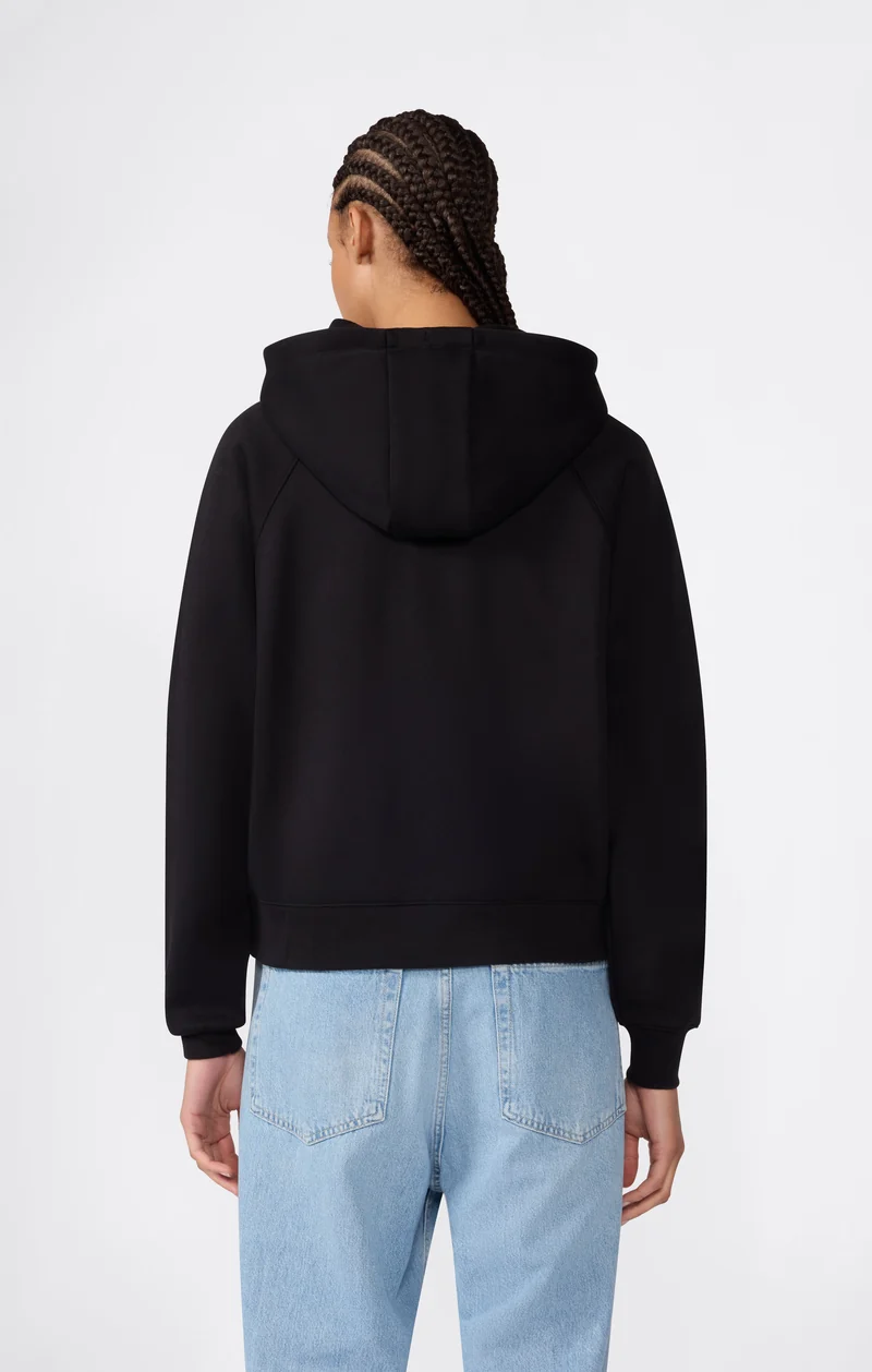 Women’s Full-Zip Hooded Sweatshirt with C Logo and Brushed Interior