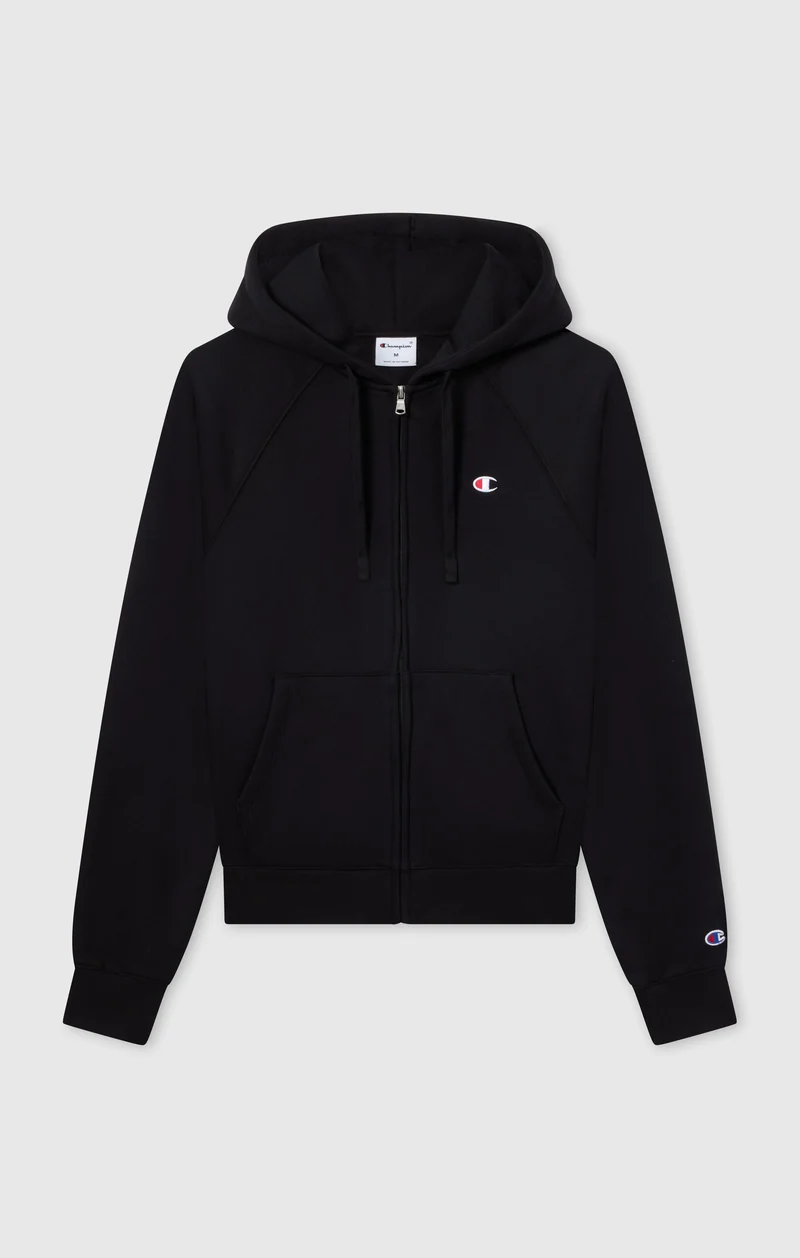 Women’s Full-Zip Hooded Sweatshirt with C Logo and Brushed Interior