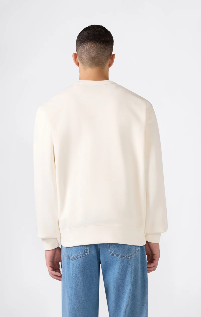 Men’s Crewneck Sweatshirt with Logo and Brushed Interior