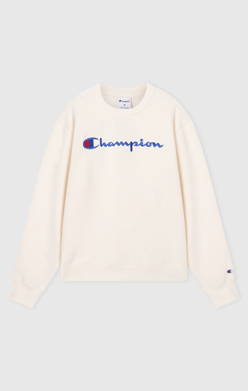 Men’s Crewneck Sweatshirt with Logo and Brushed Interior