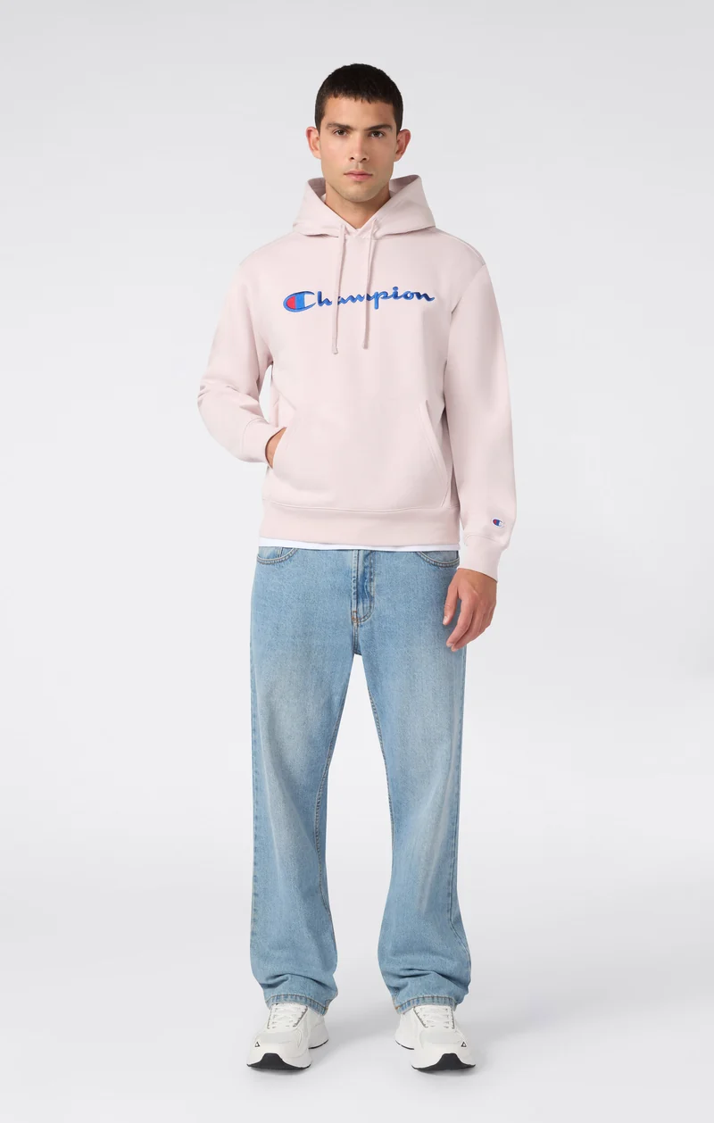 Men’s Hooded Sweatshirt with Maxi Logo and Brushed Interior