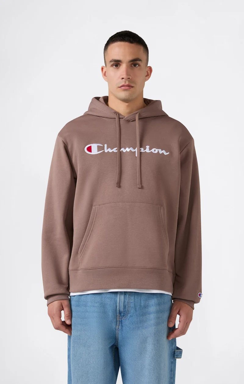 Men’s Hooded Sweatshirt with Maxi Logo and Brushed Interior