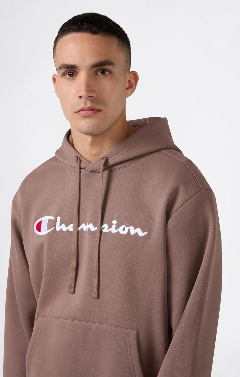 Men’s Hooded Sweatshirt with Maxi Logo and Brushed Interior