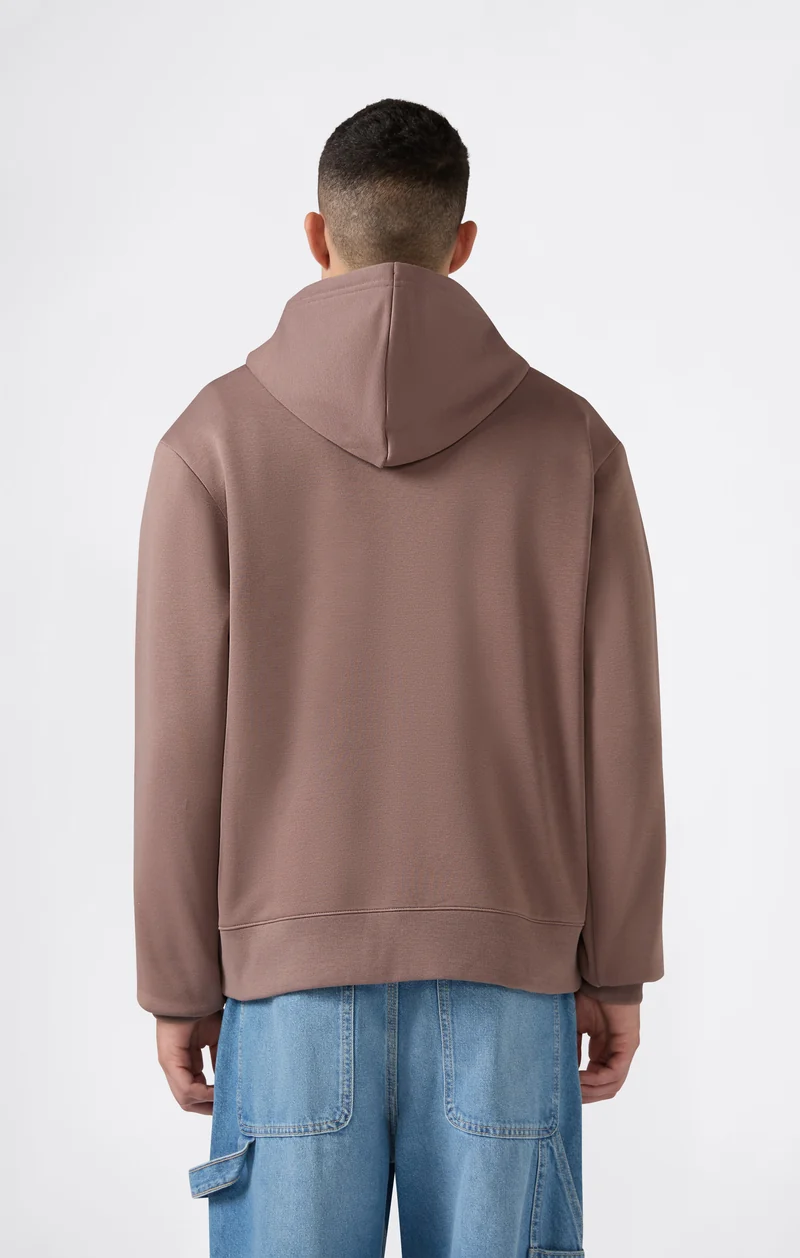 Men’s Hooded Sweatshirt with Maxi Logo and Brushed Interior