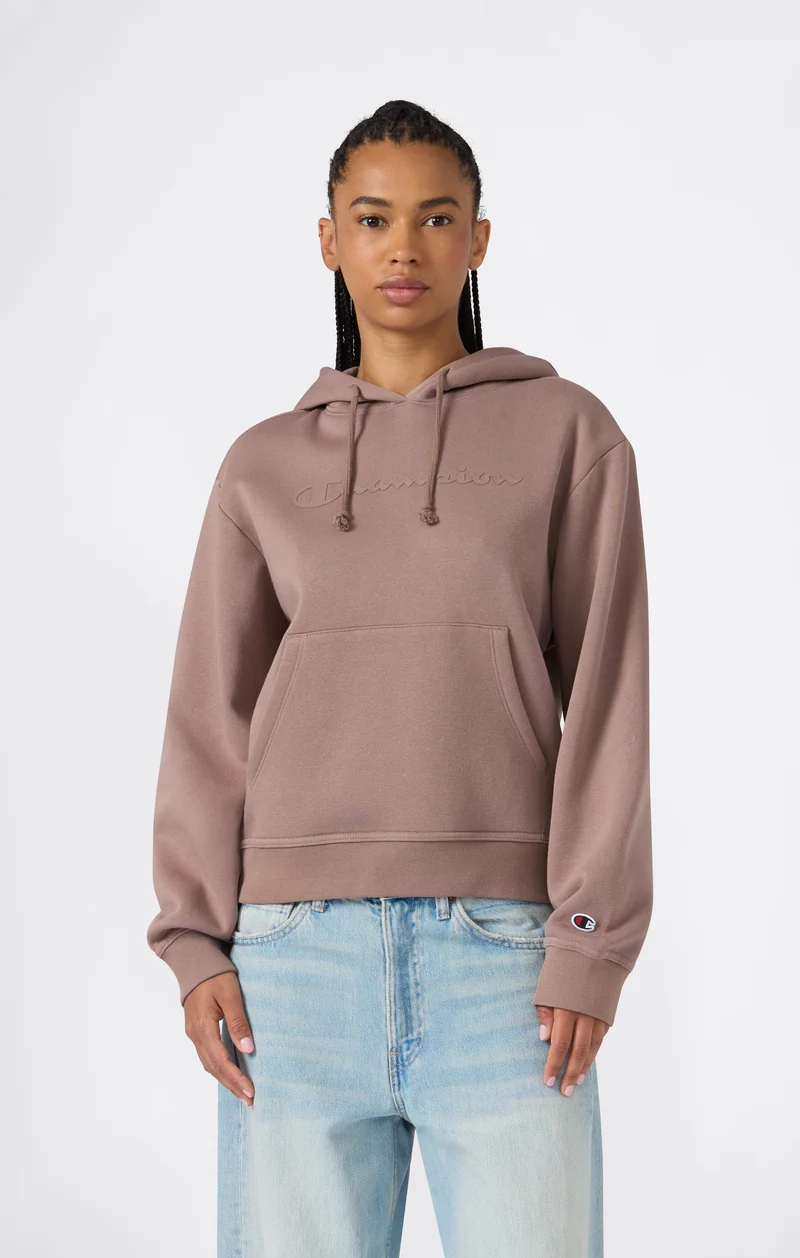 Women’s Hooded Sweatshirt with Maxi Logo and Brushed Interior