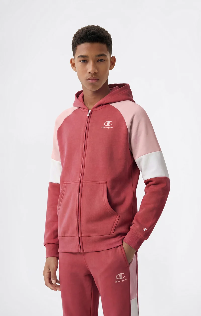 Junior Unisex Full-Zip Hooded Sweatshirt with Brushed Interior