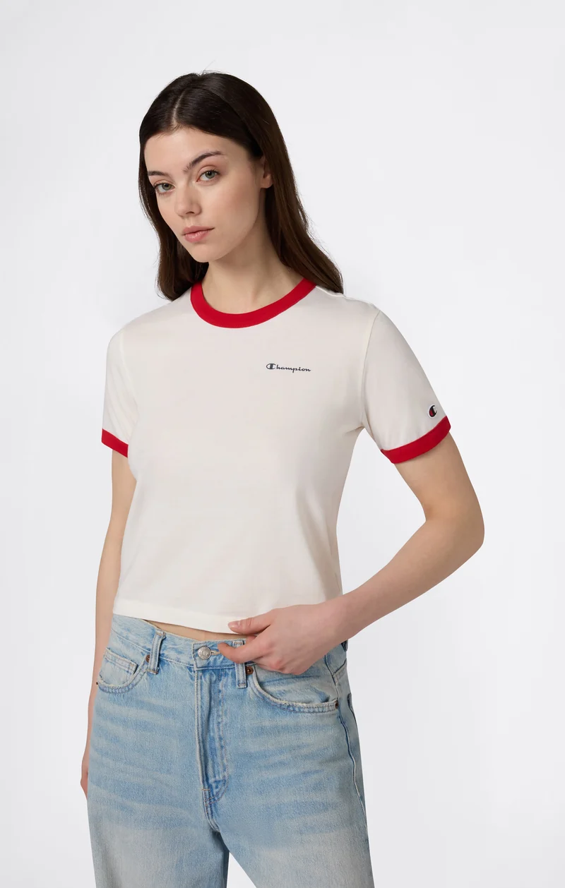 Women’s Cropped Ringer T-Shirt with Graphic