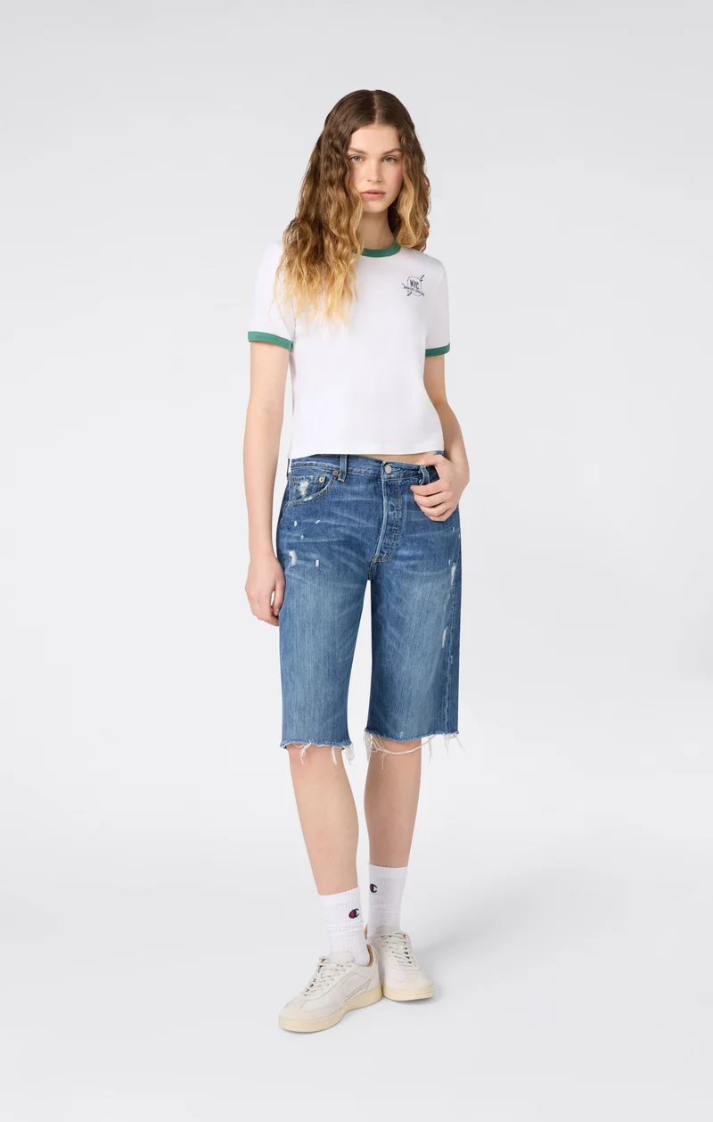 Women’s Cropped Ringer T-Shirt with Graphic