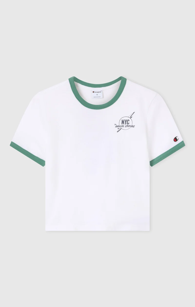 Women’s Cropped Ringer T-Shirt with Graphic