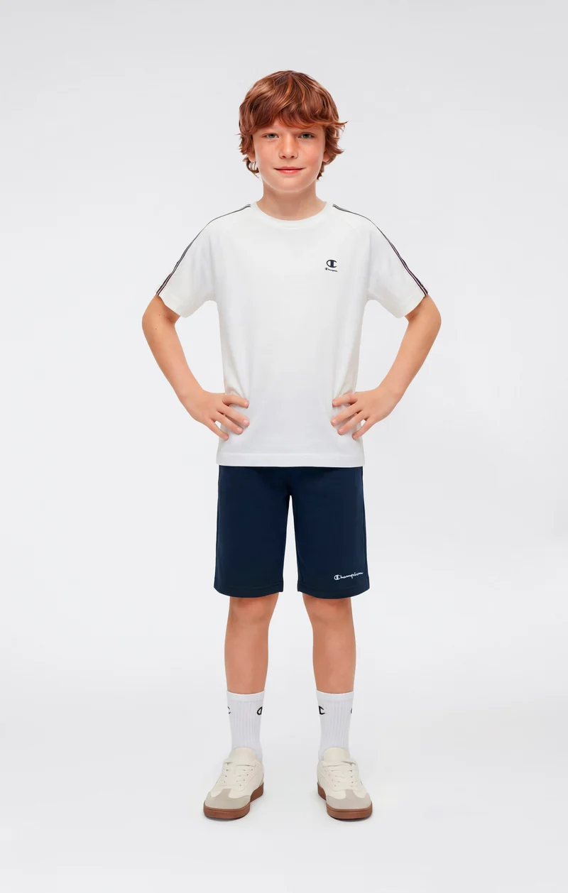 Boys’ Bermuda Shorts with Small Embroidered Logo Icons