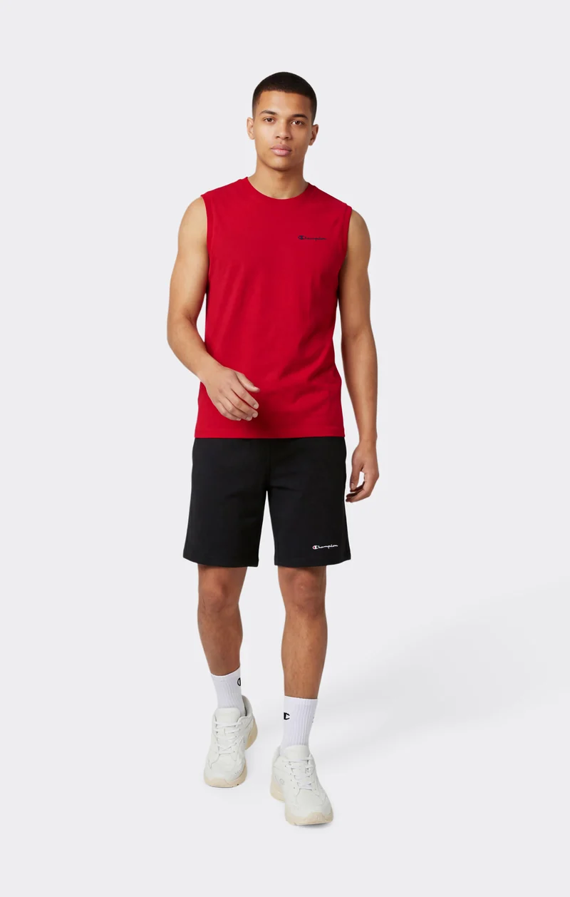 Men’s Cotton Tank Top with Small Logo Icons