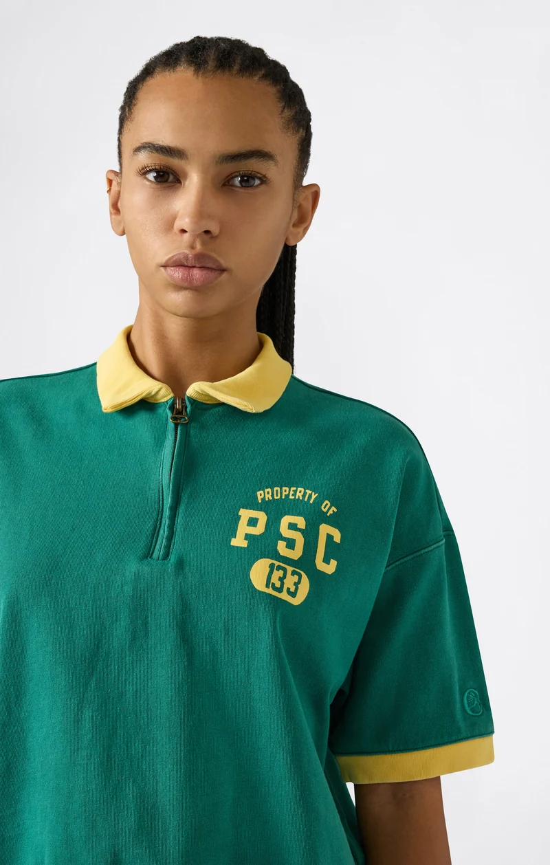 Women’s Half Zip Polo T-Shirt Time Capsule