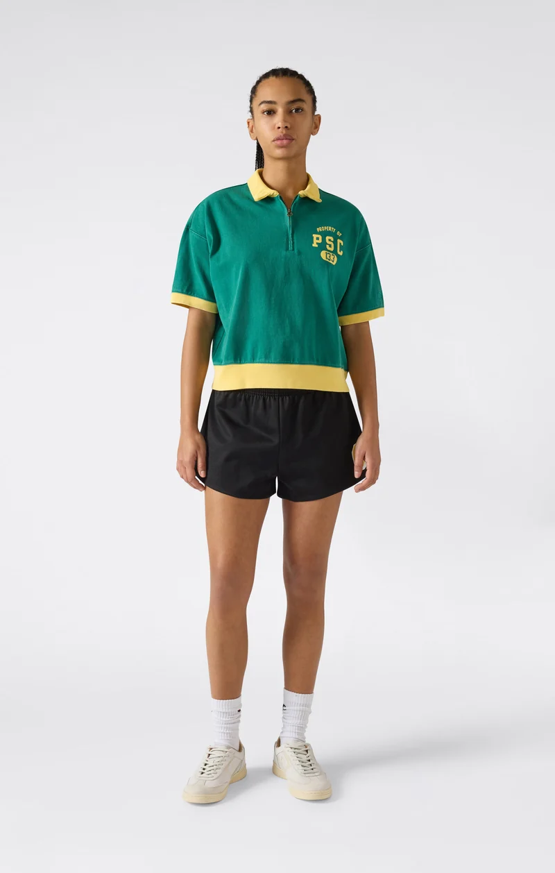 Women’s Half Zip Polo T-Shirt Time Capsule