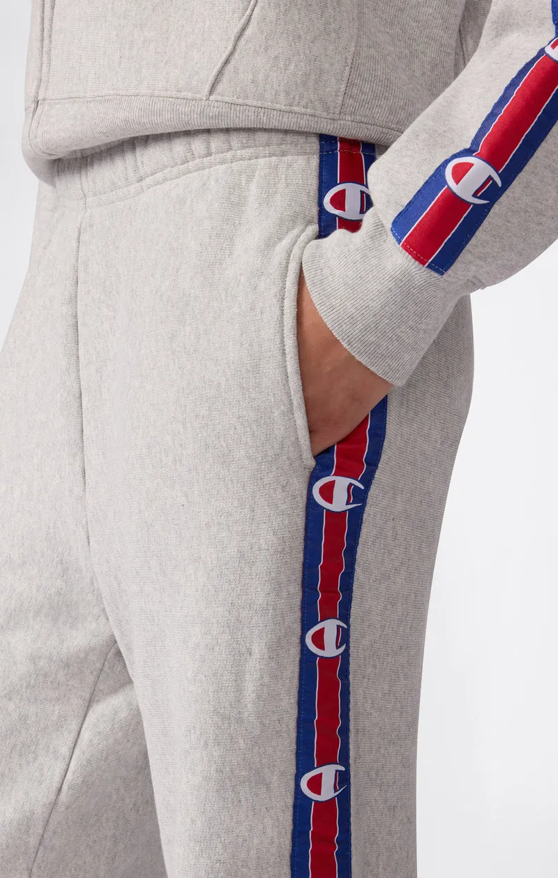 Women’s Reverse Weave Wide Leg Trousers with Logo Tape and Brushed Interior