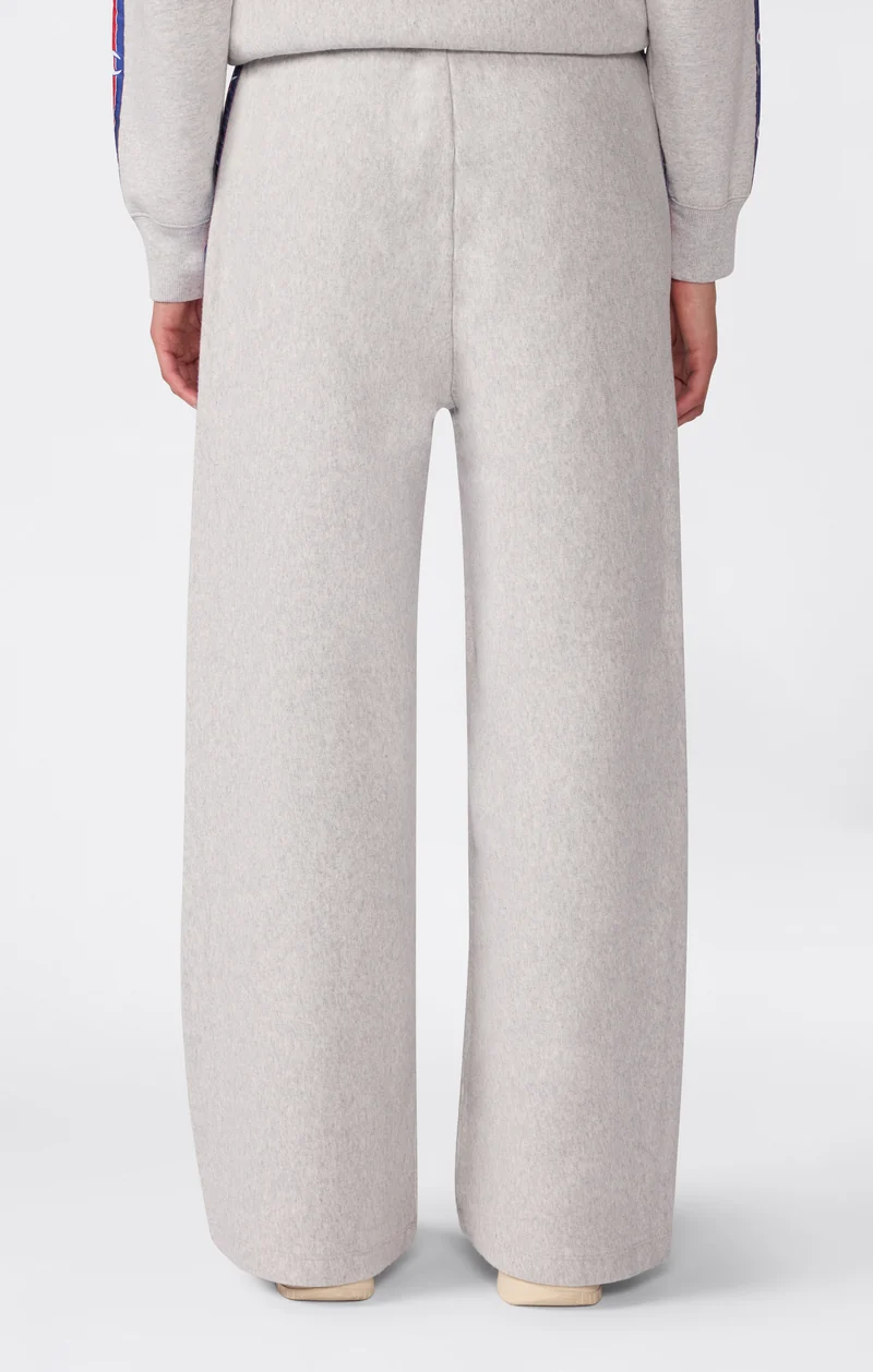 Women’s Reverse Weave Wide Leg Trousers with Logo Tape and Brushed Interior