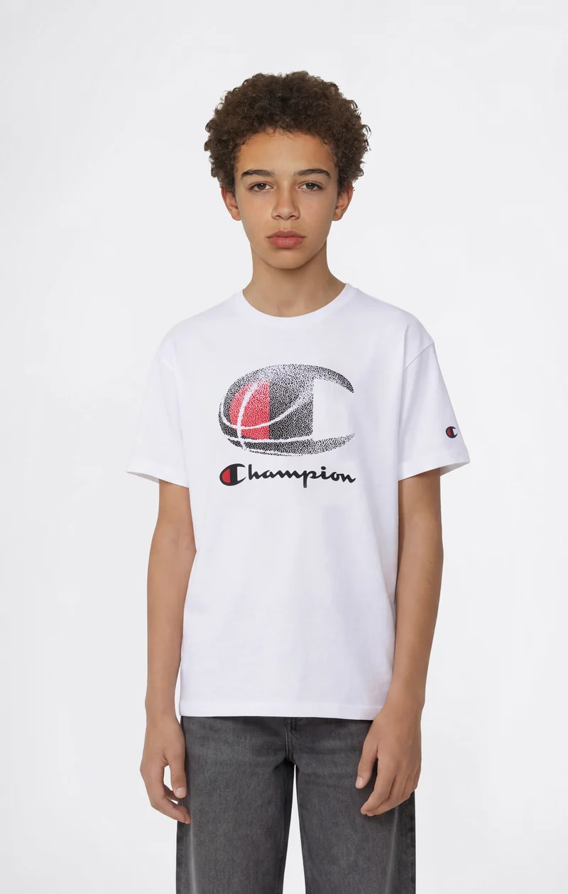 Boys' Crew Neck T-Shirt with Graphic Logo