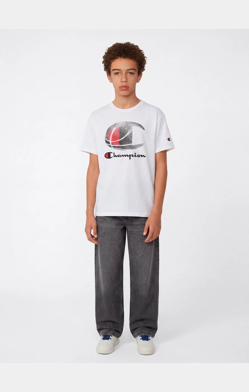 Boys' Crew Neck T-Shirt with Graphic Logo