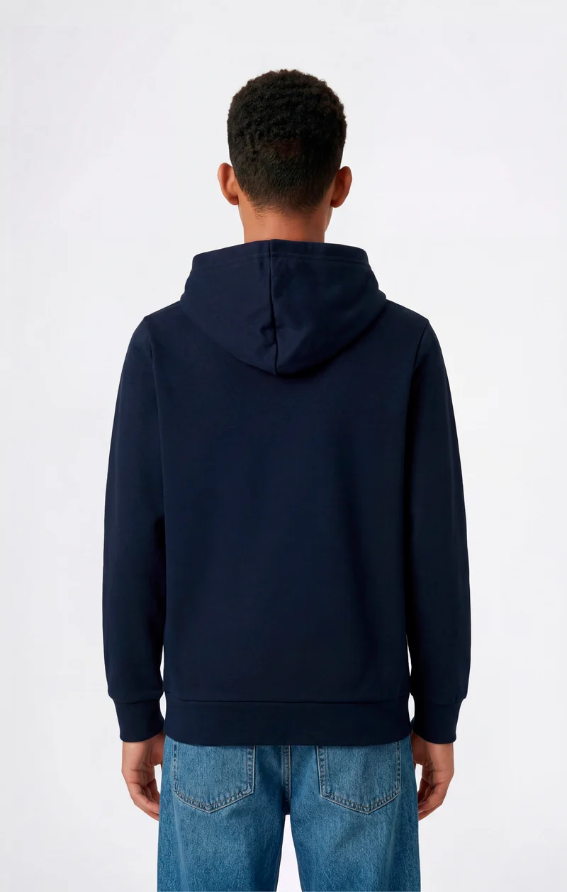 Boys’ Fleece Hoodie with Small Embroidered Logo Icons