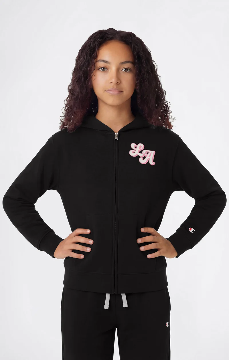 Girls’ Hooded Full Zip Sweatshirt and Pants Tracksuit with Graphic