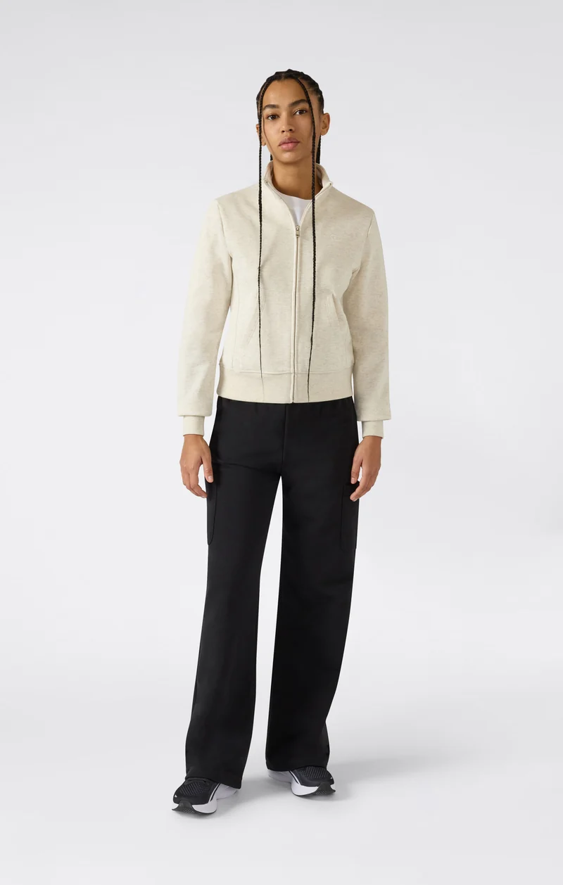 Women’s Lightweight Full Zip Sweatshirt with Tonal Embroidered “C” Logo Icons