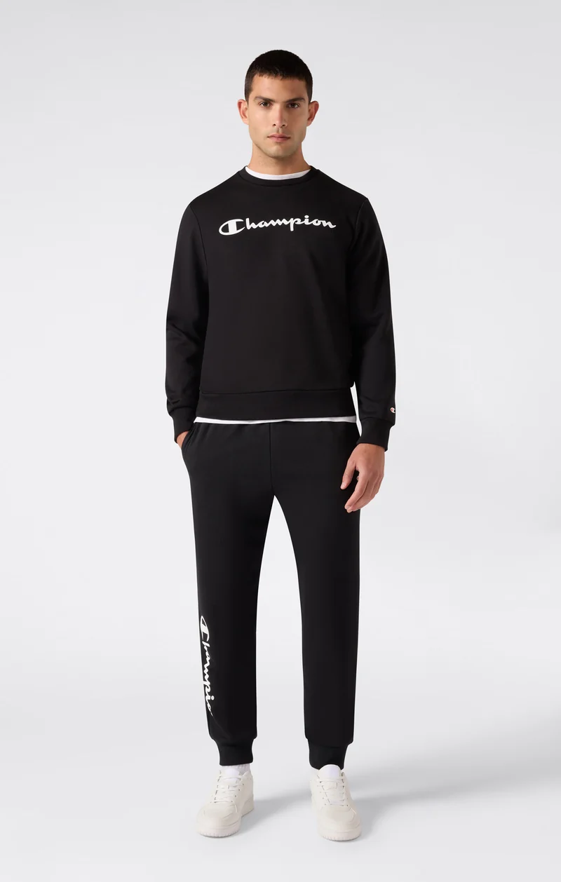 Men’s Lightweight Jogger Pants with Rib Cuffs and Maxi Printed Logo