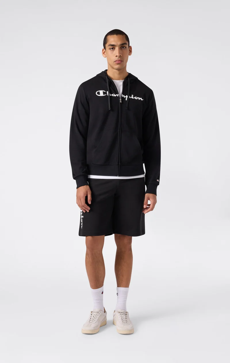 Men’s Lightweight Full Zip Hooded Sweatshirt with Maxi Printed Logo