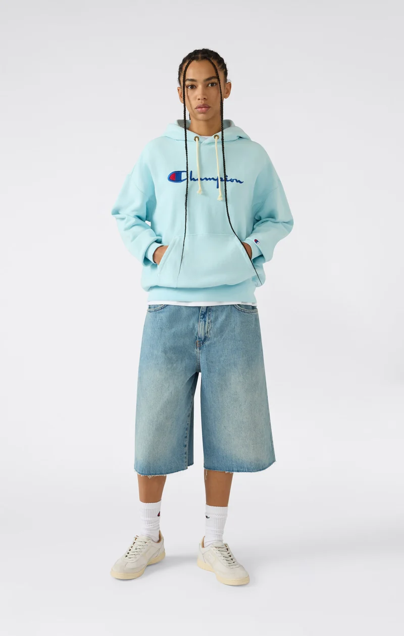 Women’s Lightweight Reverse Weave Hoodie with Embroidered Logo
