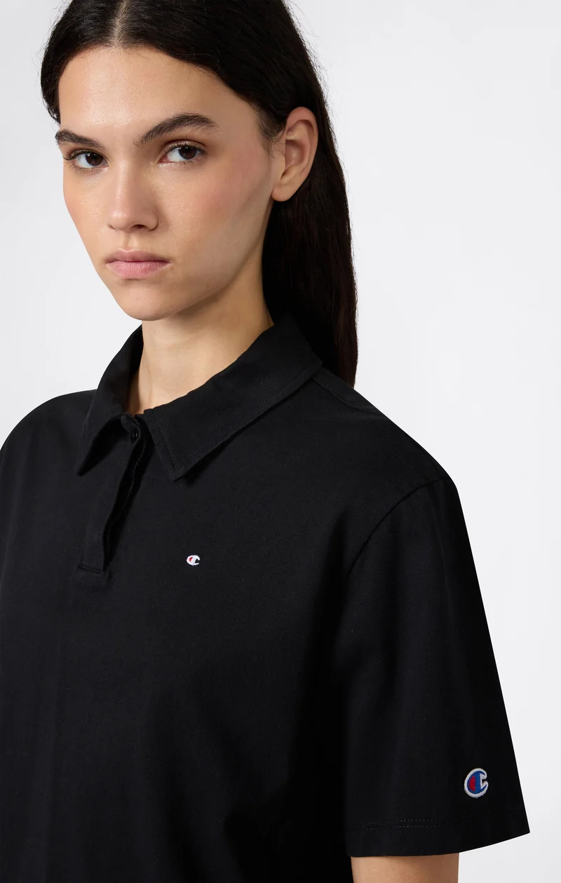 Women’s Cropped Cotton Jersey Polo Shirt