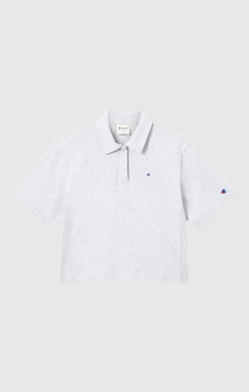 Women’s Cropped Cotton Jersey Polo Shirt