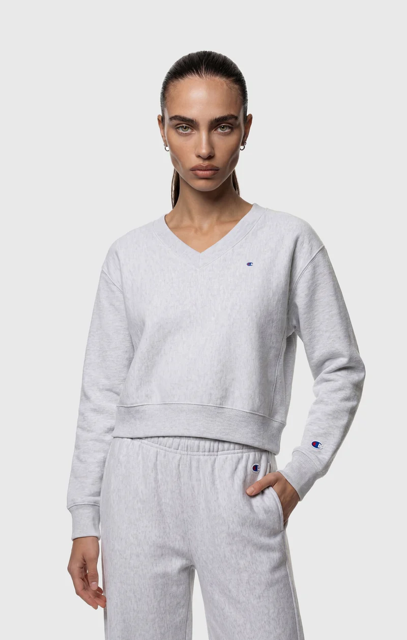 Women’s Lightweight Reverse Weave V-Neck Sweatshirt
