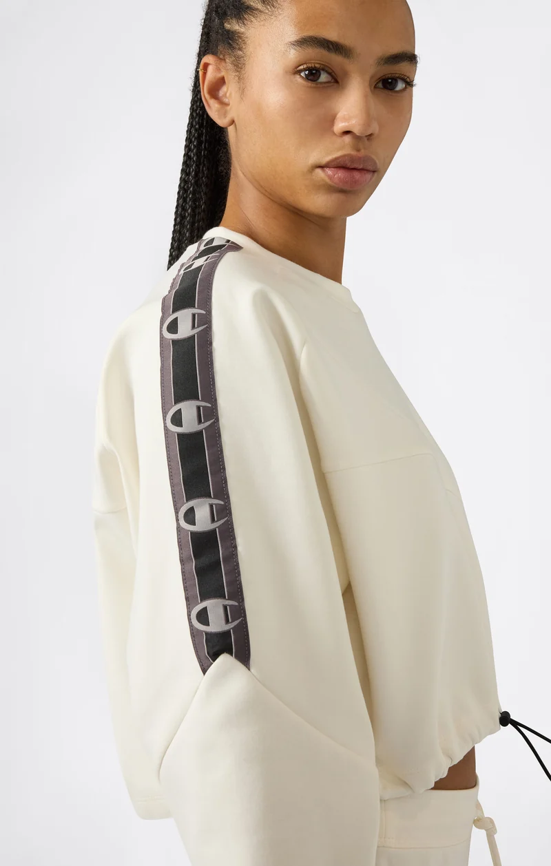 Women’s Cropped Interlock Crewneck Sweatshirt with Tape Logo