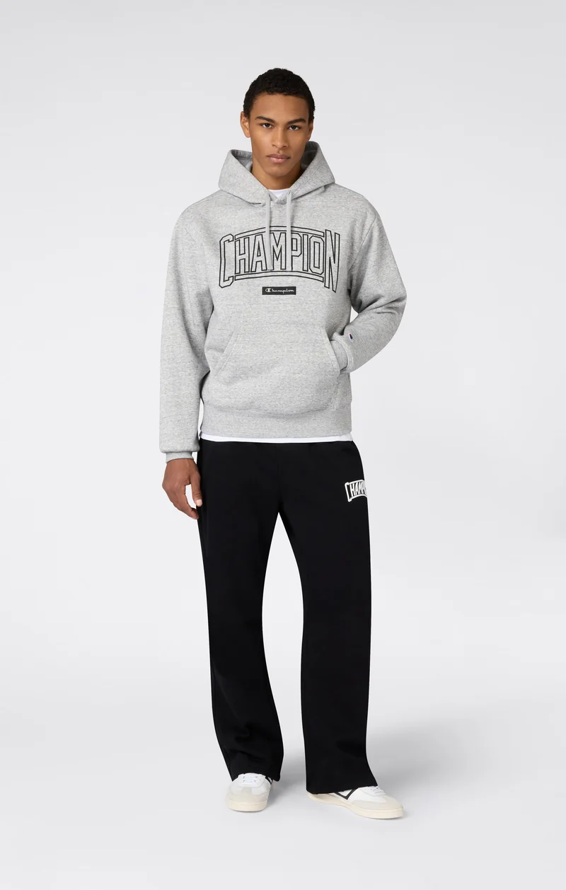 Men’s Straight Hem Pants With Brushed Interior And Puff Print Logo
