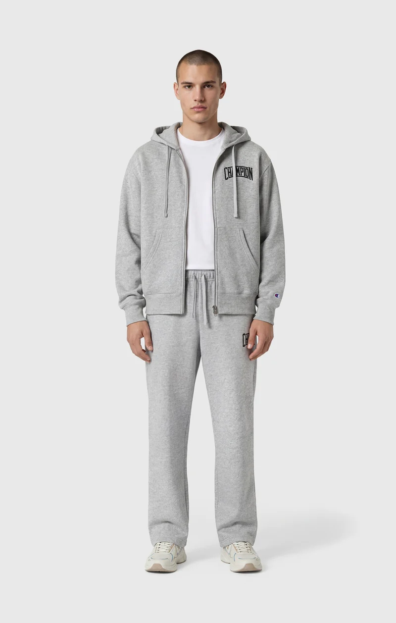 Men’s Straight Hem Pants With Brushed Interior And Puff Print Logo
