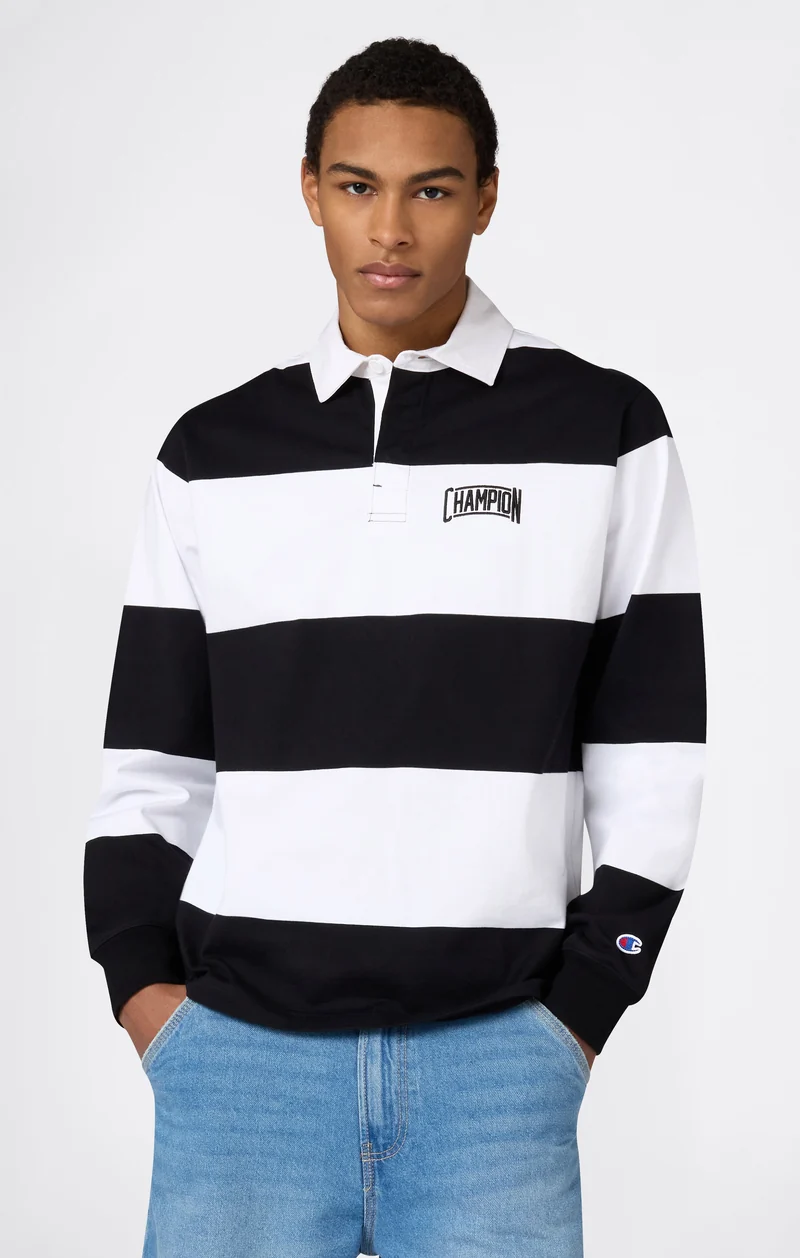 Men’s Striped Heavy Jersey Polo Shirt