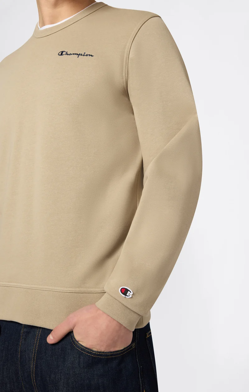 Men’s Lightweight Crewneck Sweatshirt with Embroidered Logo Icons