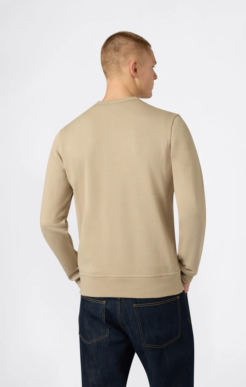 Men’s Lightweight Crewneck Sweatshirt with Embroidered Logo Icons