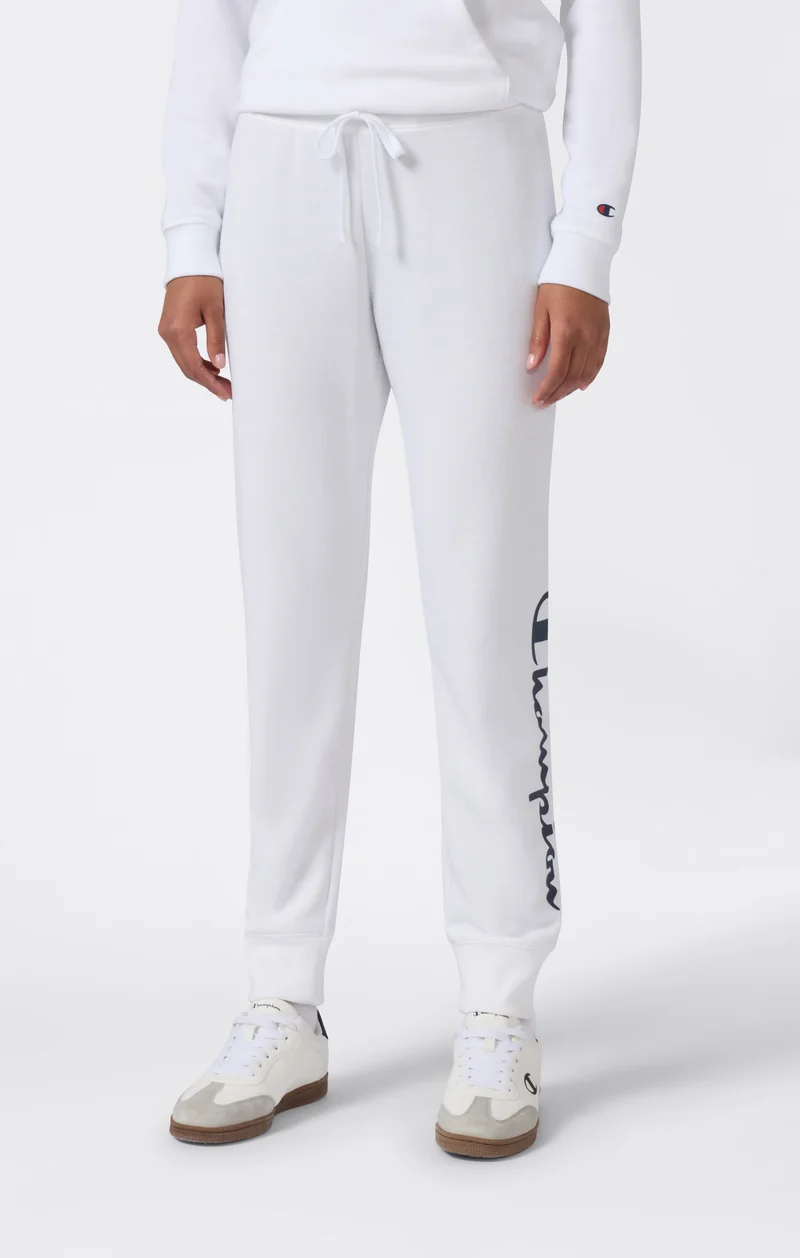 Women’s Lightweight Jogger Pants with Rib Cuffs and Maxi Printed Logo