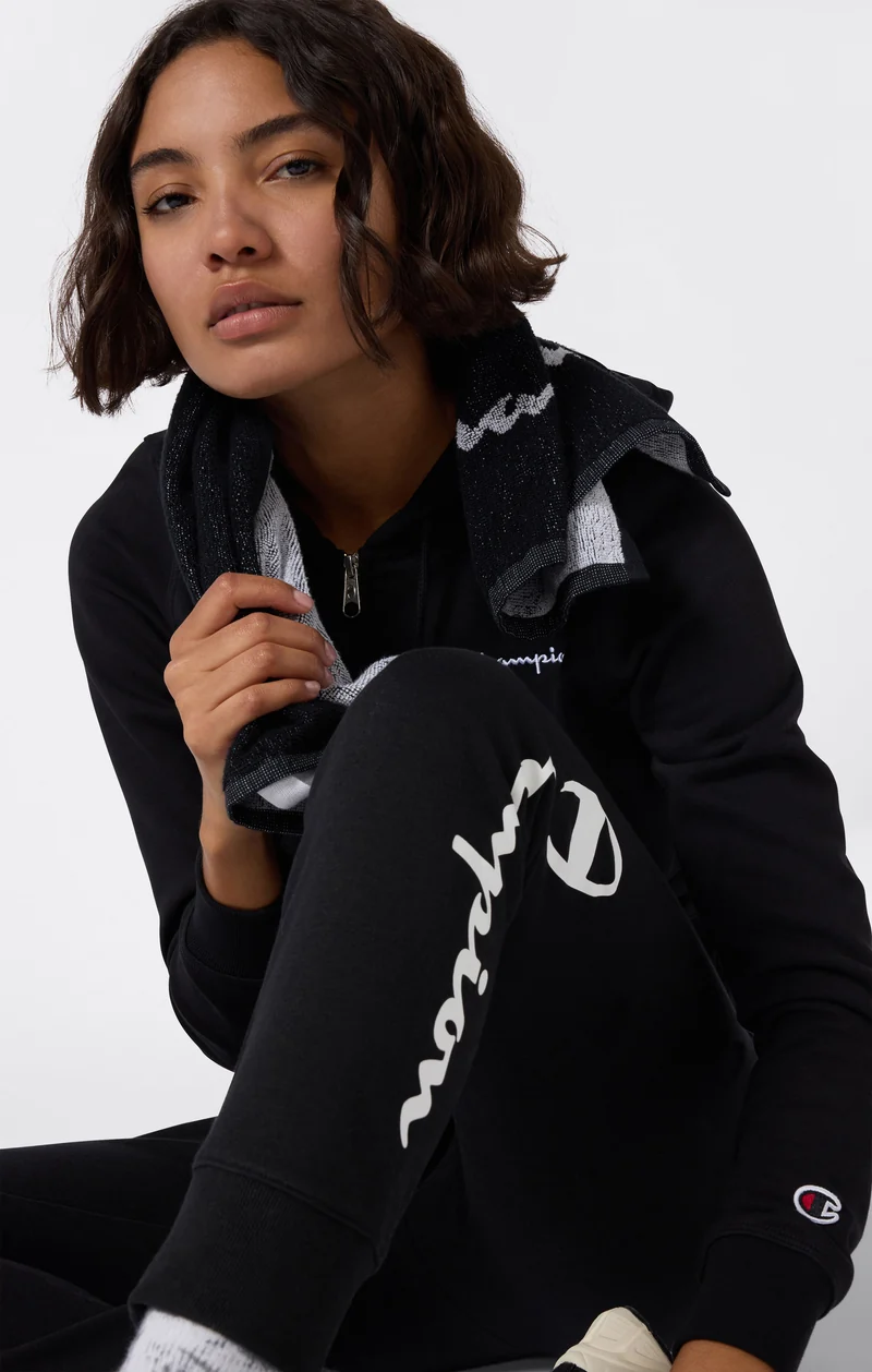 Women’s Lightweight Jogger Pants with Rib Cuffs and Maxi Printed Logo