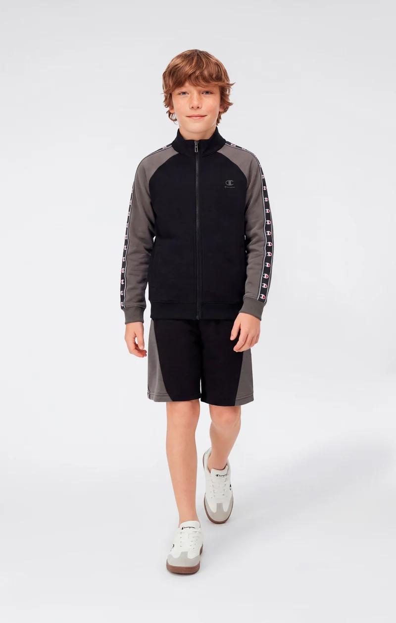 Boys’ Full Zip Sweatshirt with Tape Logo