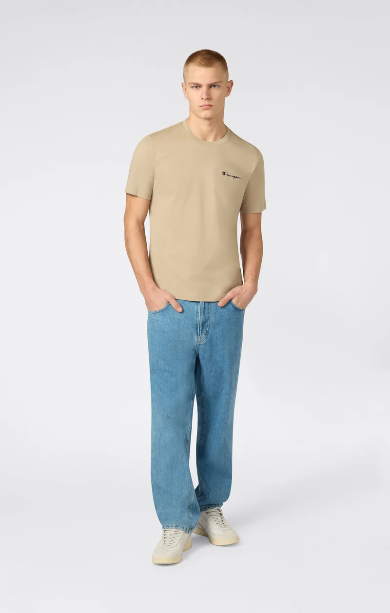 Men’s T-Shirt with Small Embroidered Logo Icons