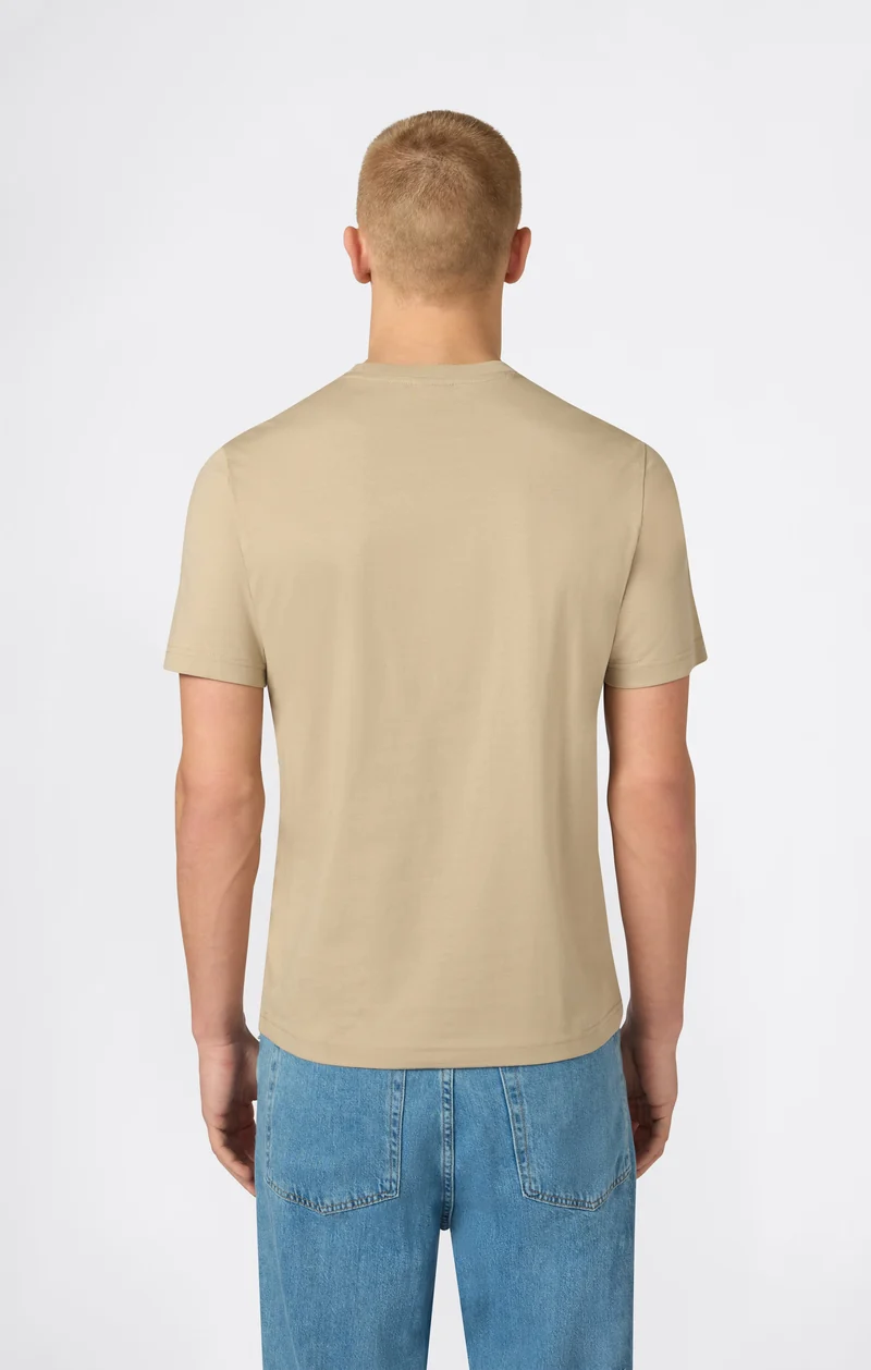 Men’s T-Shirt with Small Embroidered Logo Icons