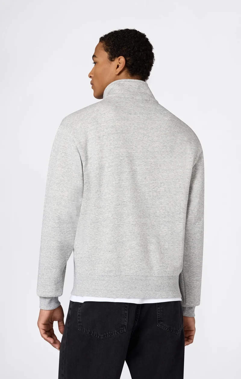 Men’s Half Zip Sweatshirt With Brushed Interior And Puff Print Logo
