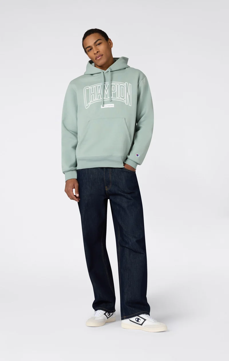 Men’s Hooded Sweatshirt With Brushed Interior And Puff Print Logo