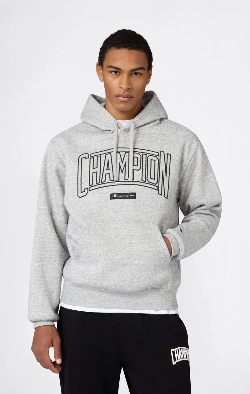 Men’s Hooded Sweatshirt With Brushed Interior And Puff Print Logo