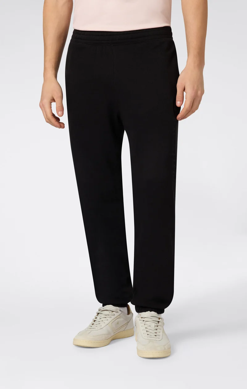 Men’s Lightweight Pants with Elastic Cuffs and Tonal Maxi Embroidered Logo Icons