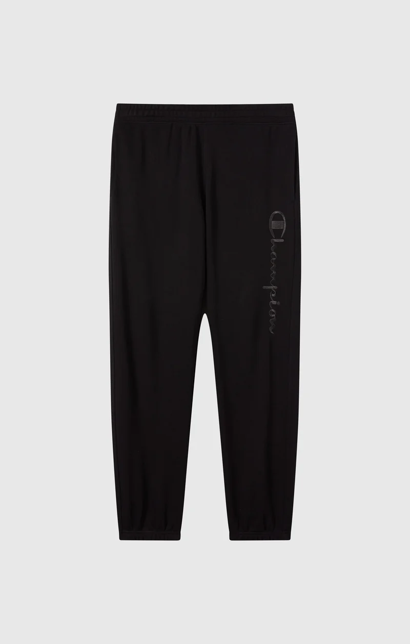 Men’s Lightweight Pants with Elastic Cuffs and Tonal Maxi Embroidered Logo Icons